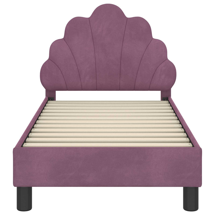 Peuterbedframe met hoofdbord Paars 70 x 140 cm Fluweel