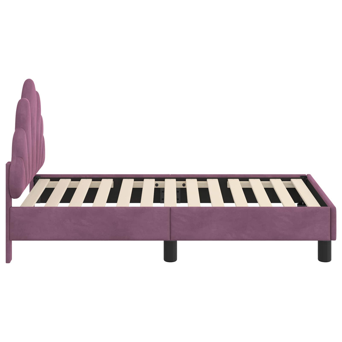 Peuterbedframe met hoofdbord Paars 70 x 140 cm Fluweel