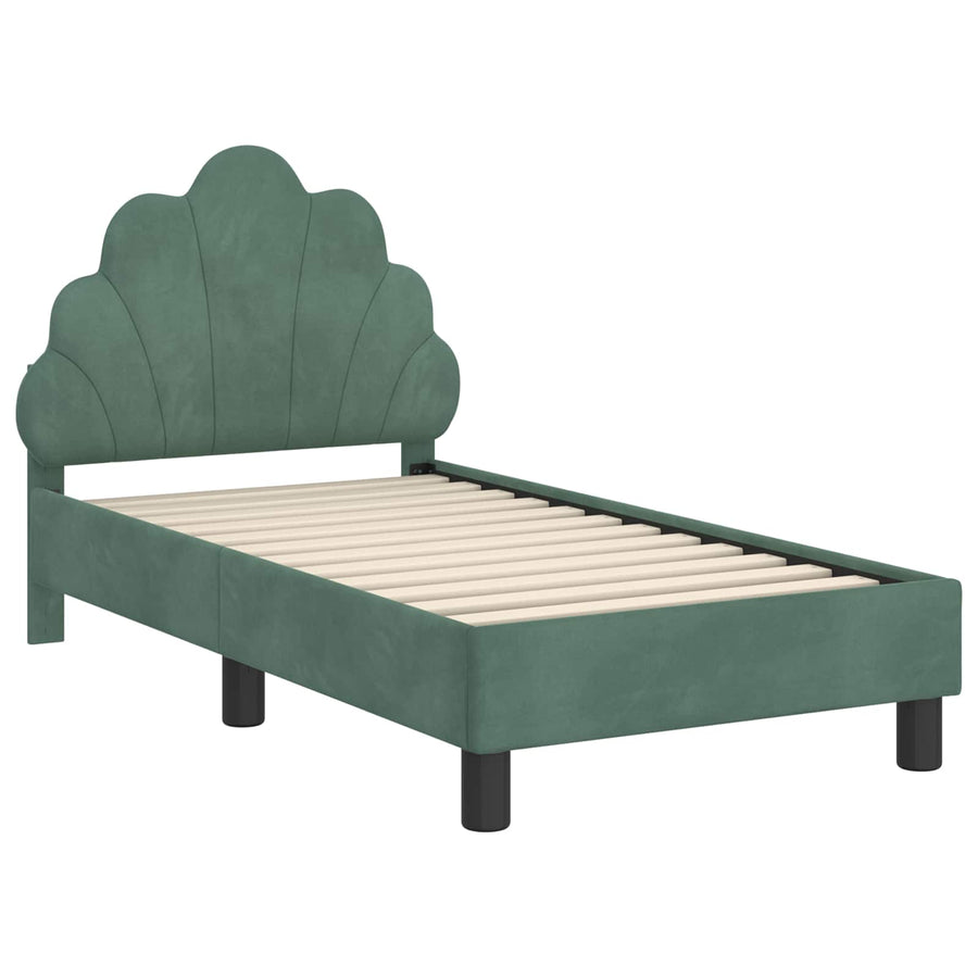 Peuterbedframe met hoofdbord Zeegroen 70 x 140 cm Fluweel