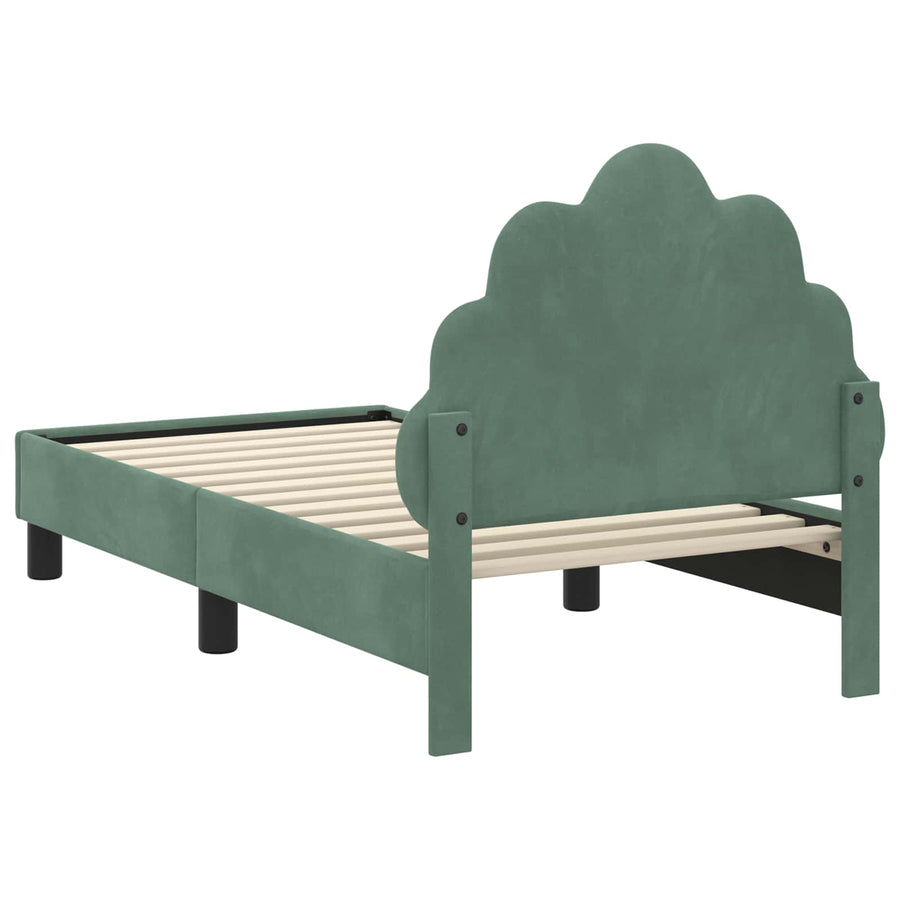Peuterbedframe met hoofdbord Zeegroen 70 x 140 cm Fluweel
