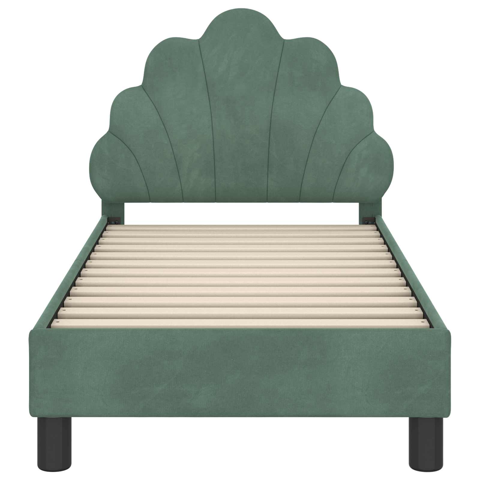 Peuterbedframe met hoofdbord Zeegroen 70 x 140 cm Fluweel