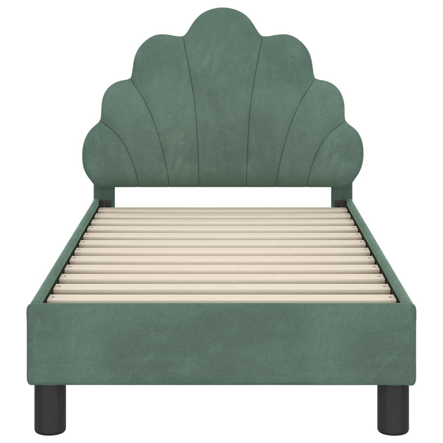 Peuterbedframe met hoofdbord Zeegroen 70 x 140 cm Fluweel