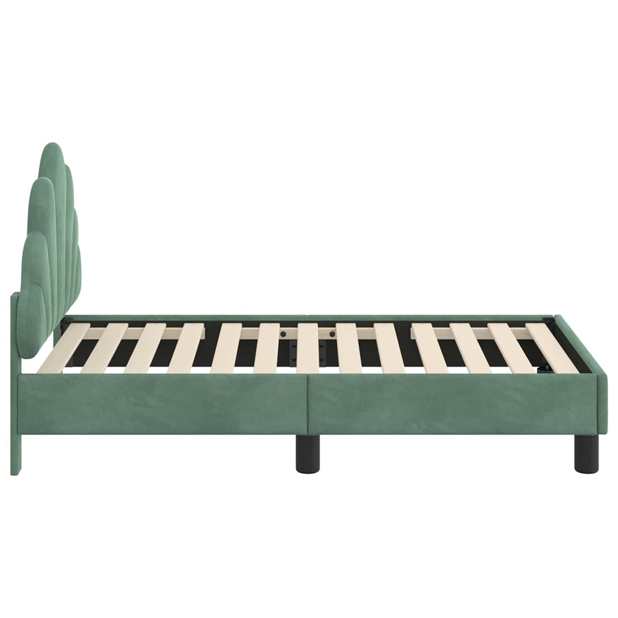 Peuterbedframe met hoofdbord Zeegroen 70 x 140 cm Fluweel