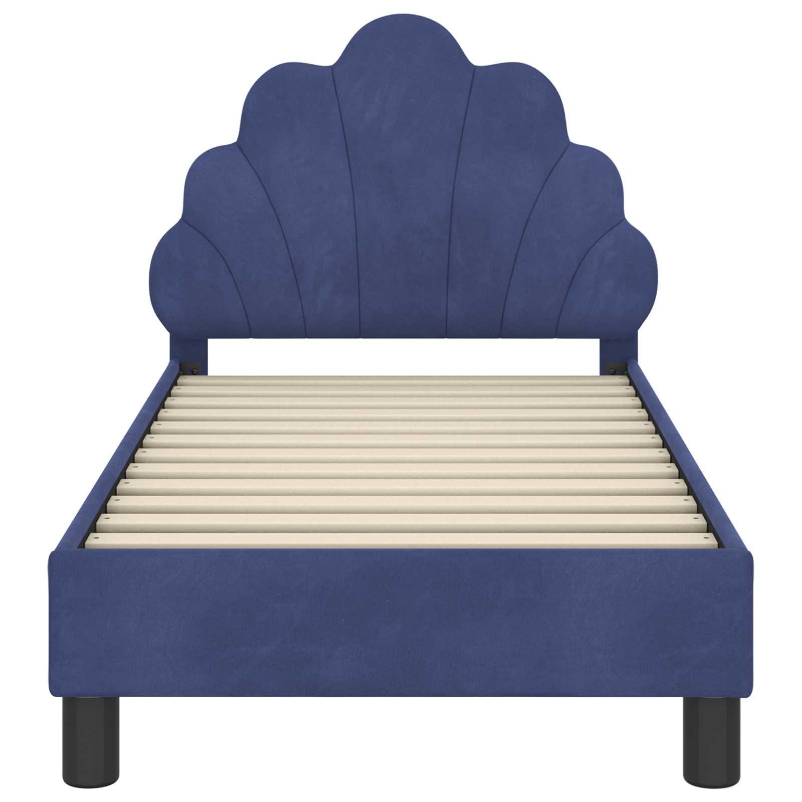 Peuterbedframe met hoofdbord Politieblauw 70 x 140 cm Fluweel
