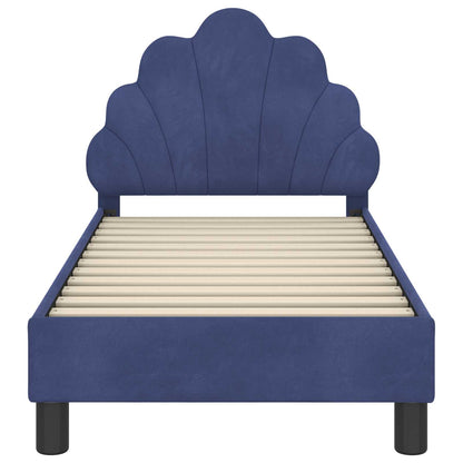 Peuterbedframe met hoofdbord Politieblauw 70 x 140 cm Fluweel
