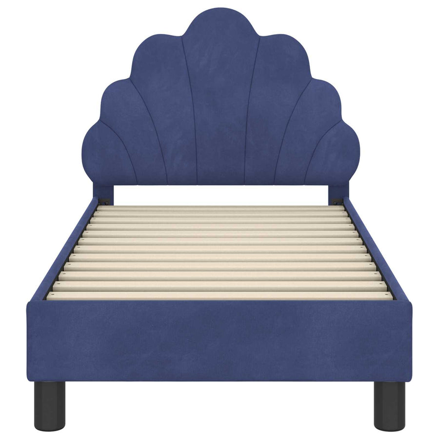 Peuterbedframe met hoofdbord Politieblauw 70 x 140 cm Fluweel