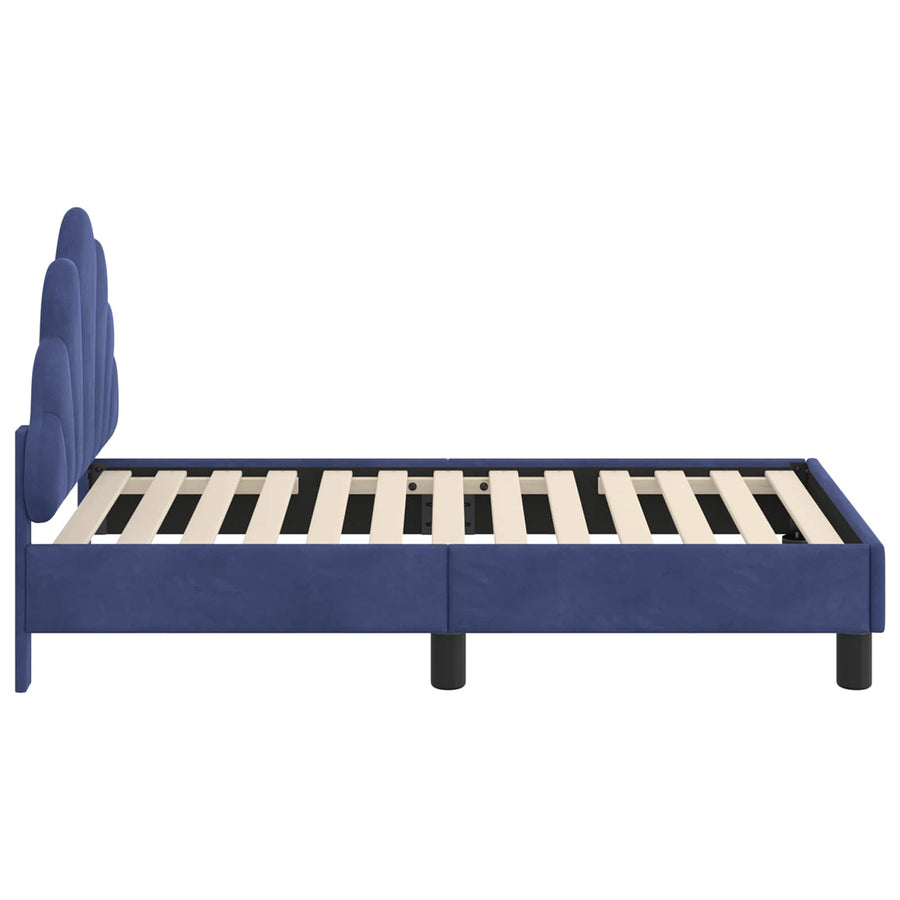 Peuterbedframe met hoofdbord Politieblauw 70 x 140 cm Fluweel
