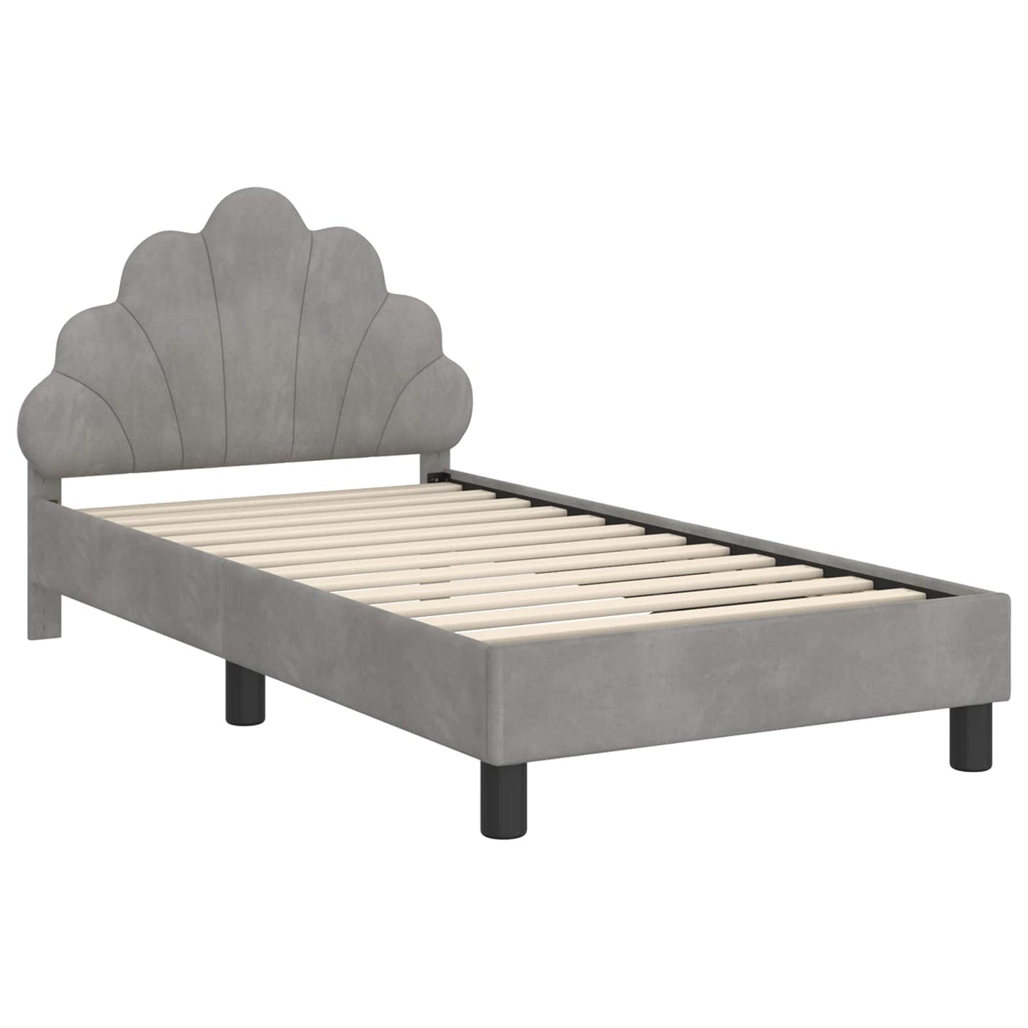 Bedframe voor kinderen met hoofdbord Lichtgrijs 80 x 160 cm