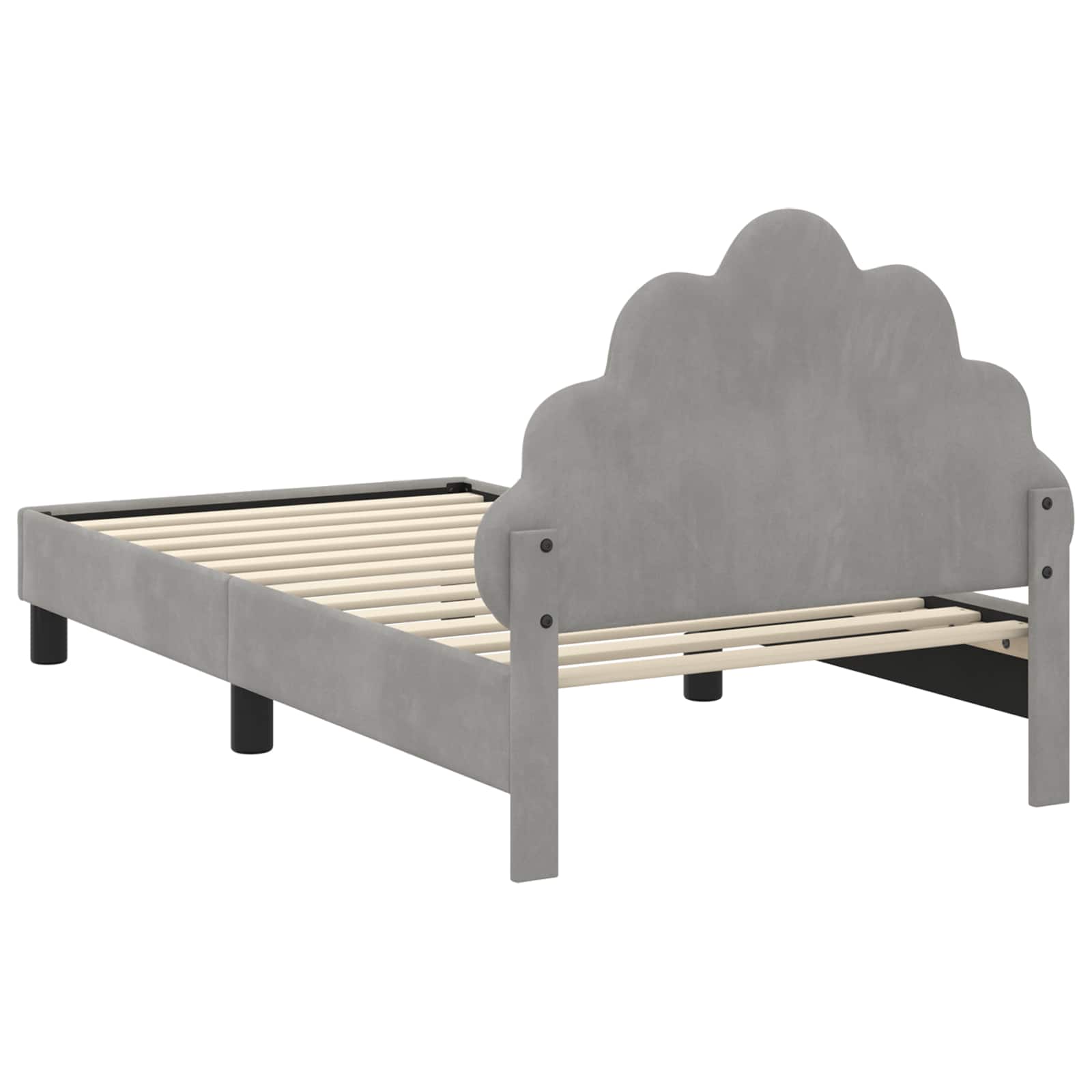 Bedframe voor kinderen met hoofdbord Lichtgrijs 80 x 160 cm