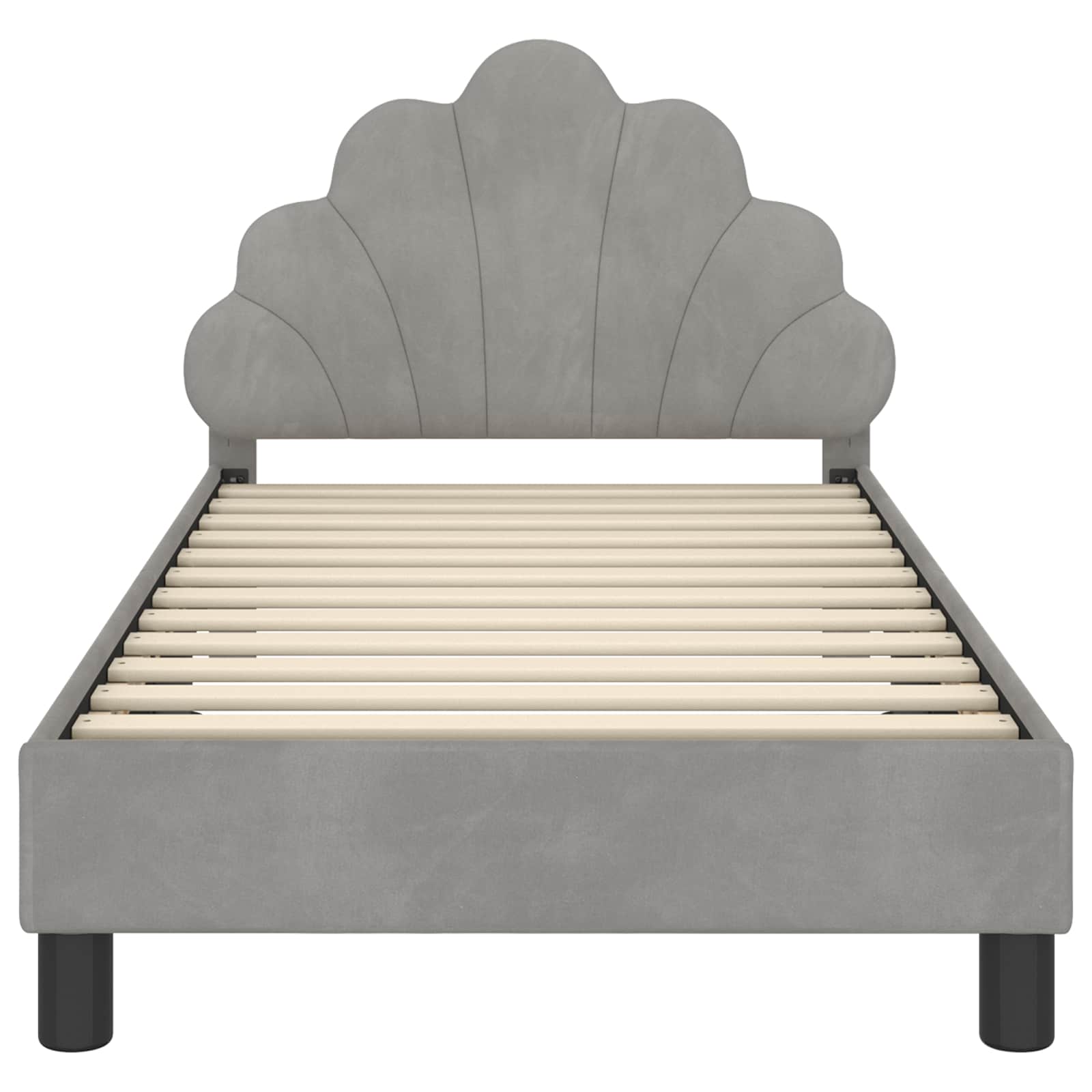 Bedframe voor kinderen met hoofdbord Lichtgrijs 80 x 160 cm