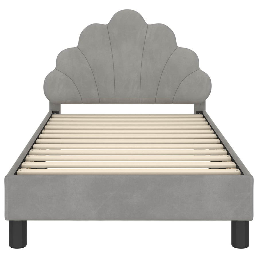 Bedframe voor kinderen met hoofdbord Lichtgrijs 80 x 160 cm