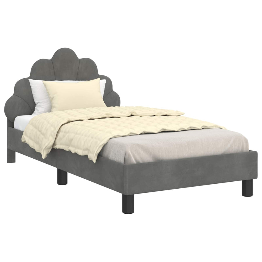 Bedframe voor kinderen met hoofdbord Donkergrijs 80 x 160 cm