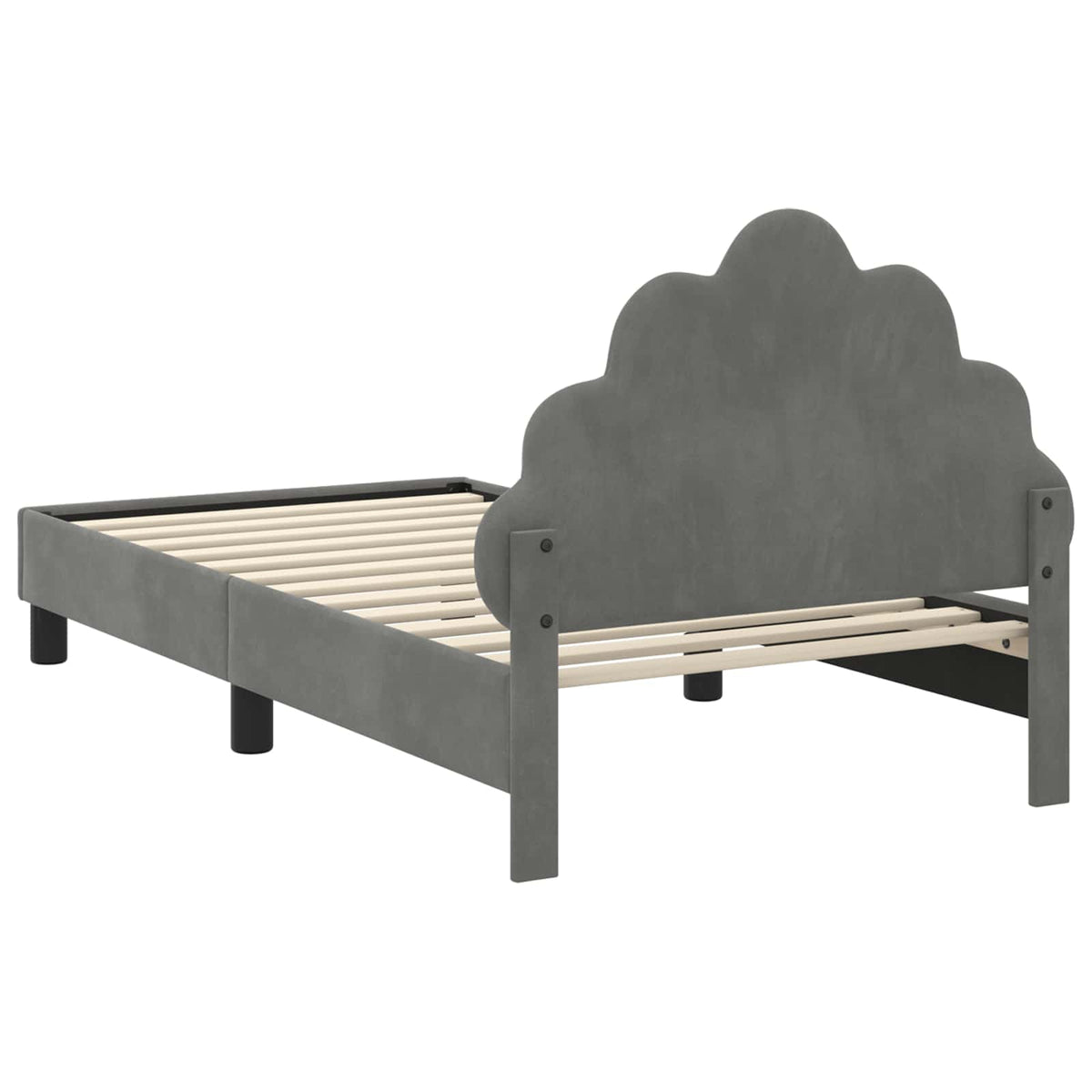 Bedframe voor kinderen met hoofdbord Donkergrijs 80 x 160 cm