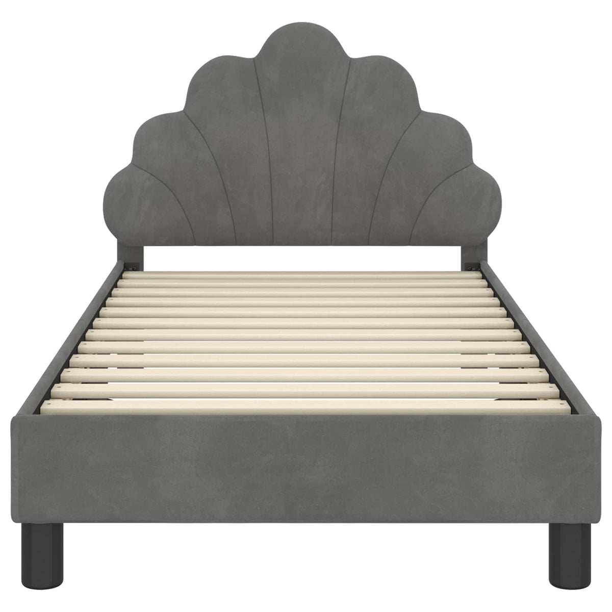 Bedframe voor kinderen met hoofdbord Donkergrijs 80 x 160 cm