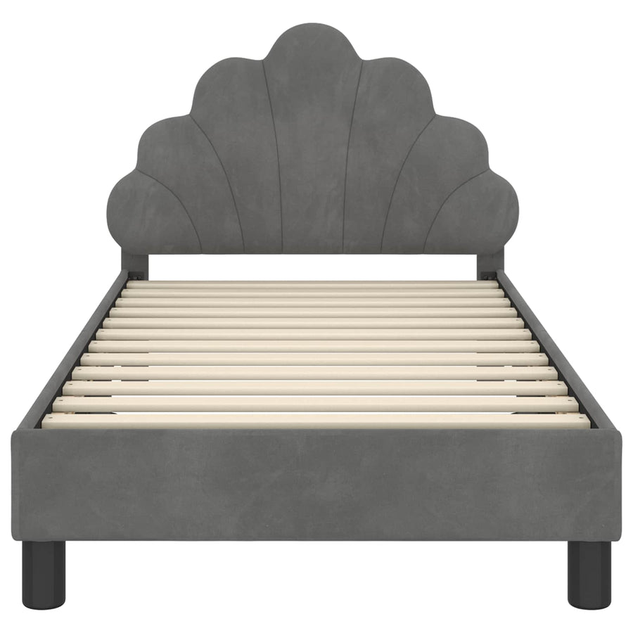 Bedframe voor kinderen met hoofdbord Donkergrijs 80 x 160 cm