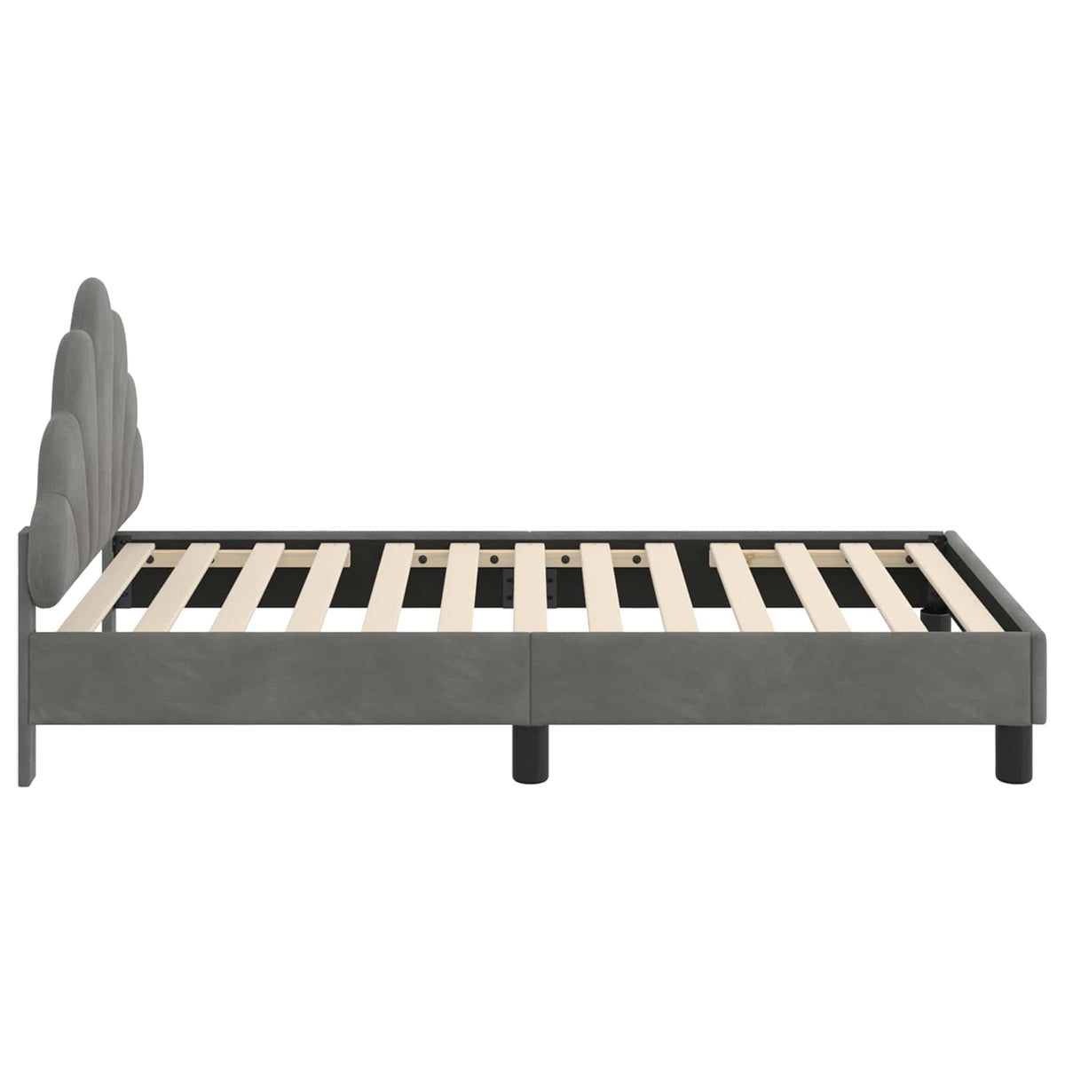 Bedframe voor kinderen met hoofdbord Donkergrijs 80 x 160 cm