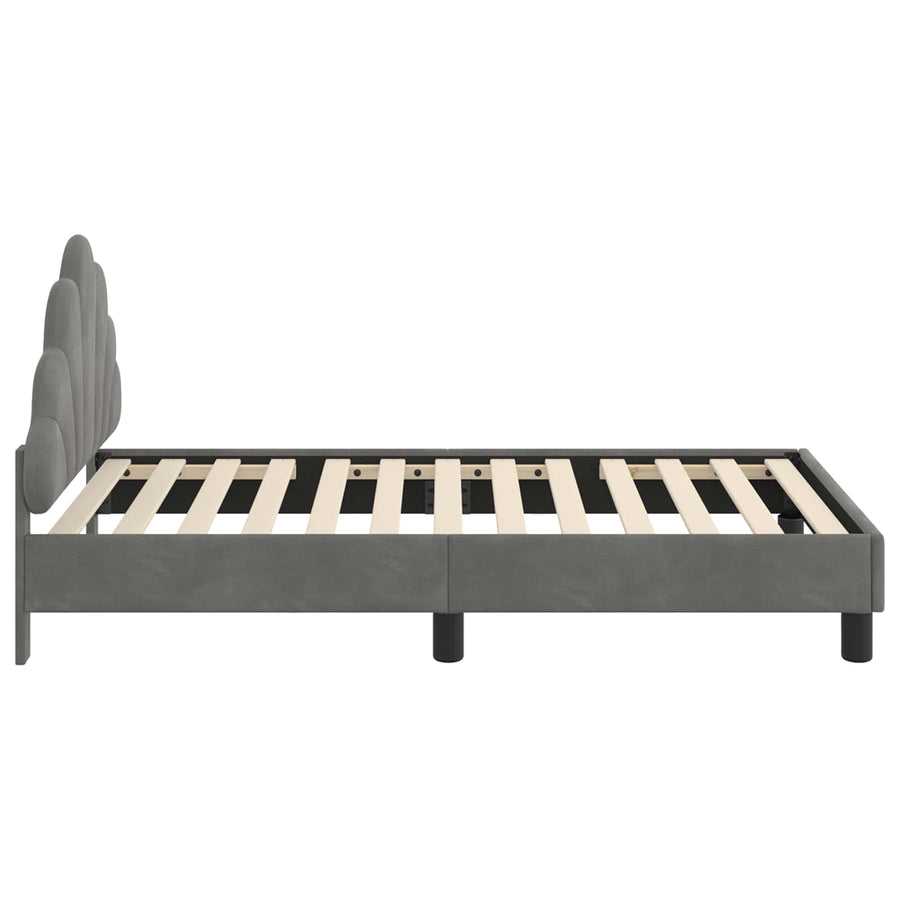 Bedframe voor kinderen met hoofdbord Donkergrijs 80 x 160 cm