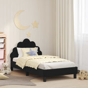 Kids Bed Frame with Headboard Black 80 x 160 cm Velvet