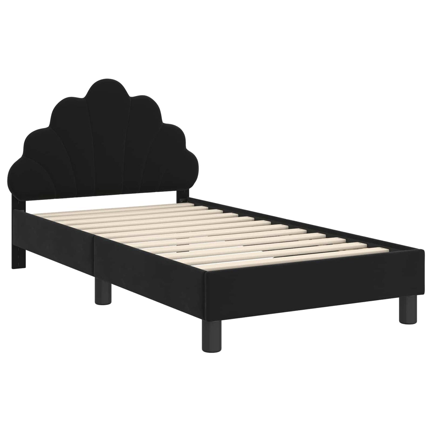 Bedframe voor kinderen met hoofdbord Zwart 80 x 160 cm Fluweel