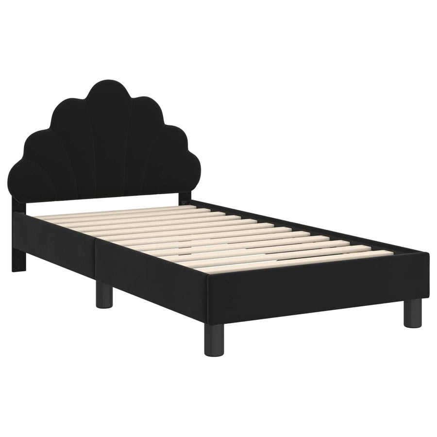 Bedframe voor kinderen met hoofdbord Zwart 80 x 160 cm Fluweel