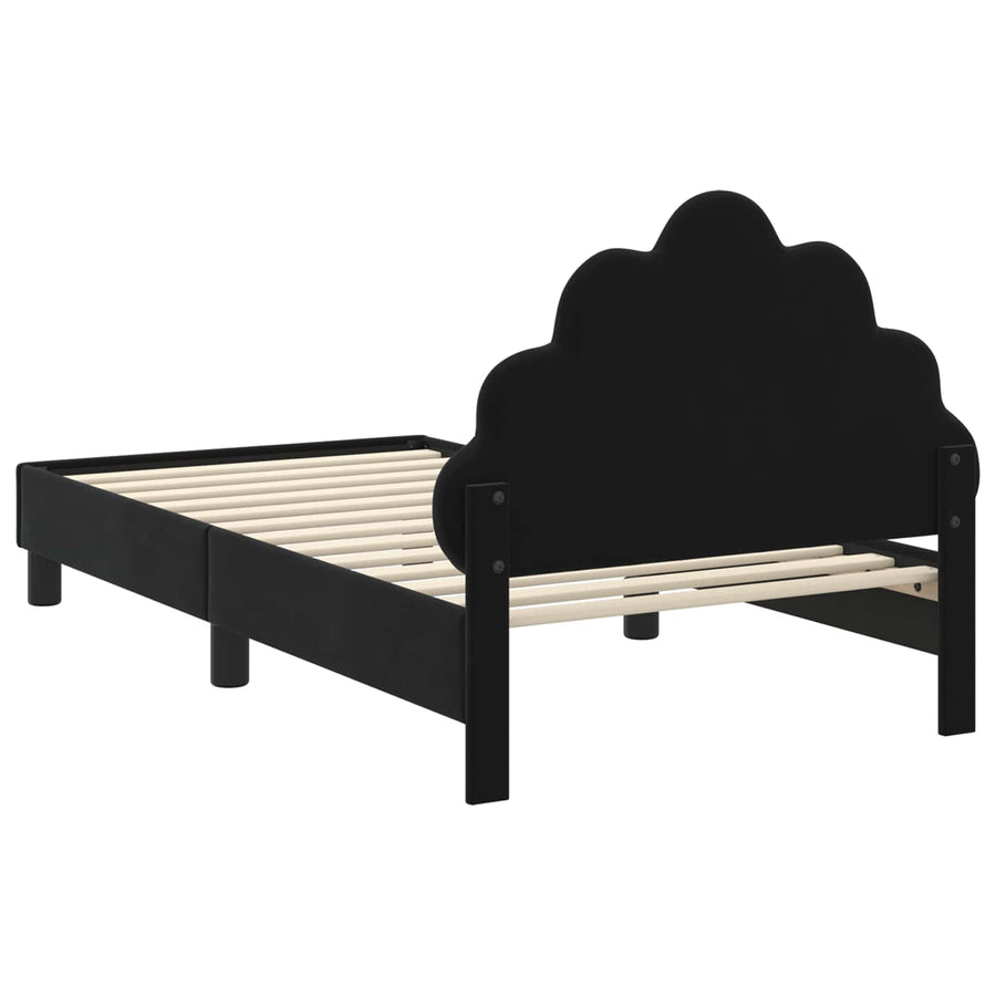 Bedframe voor kinderen met hoofdbord Zwart 80 x 160 cm Fluweel