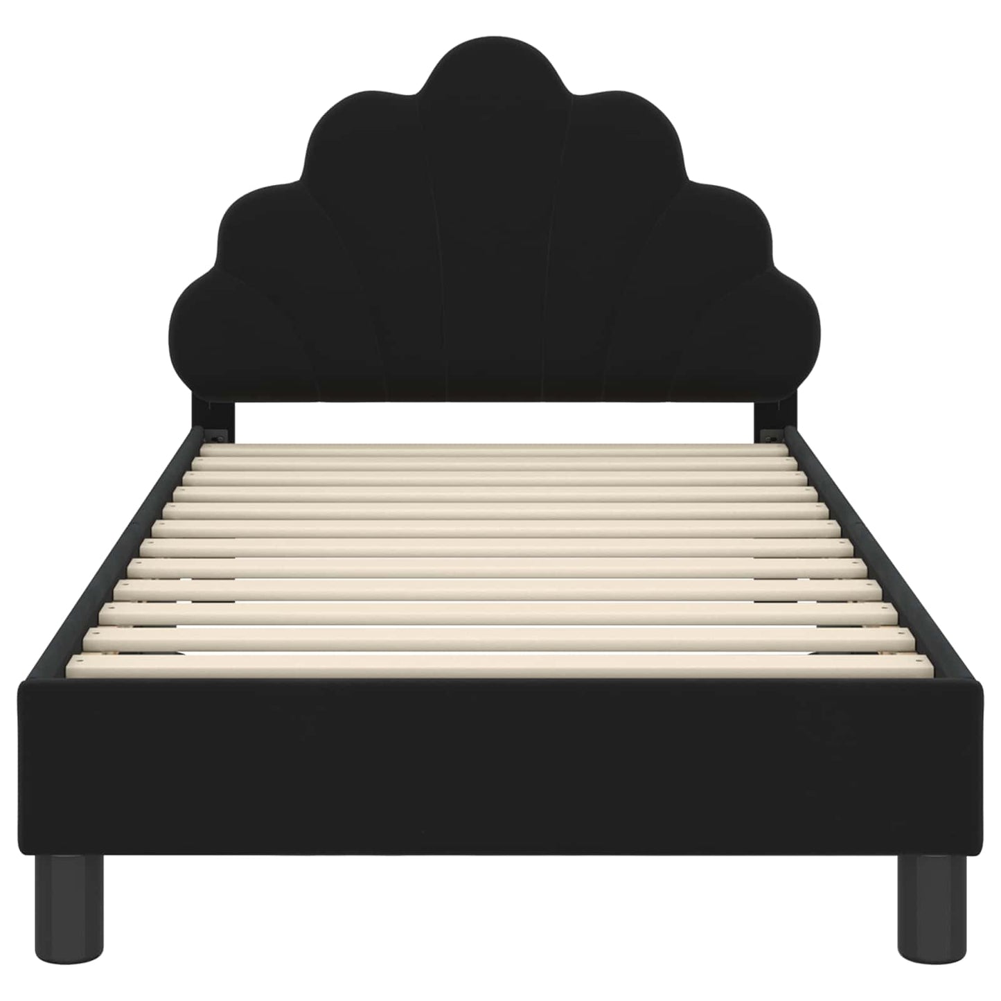 Bedframe voor kinderen met hoofdbord Zwart 80 x 160 cm Fluweel