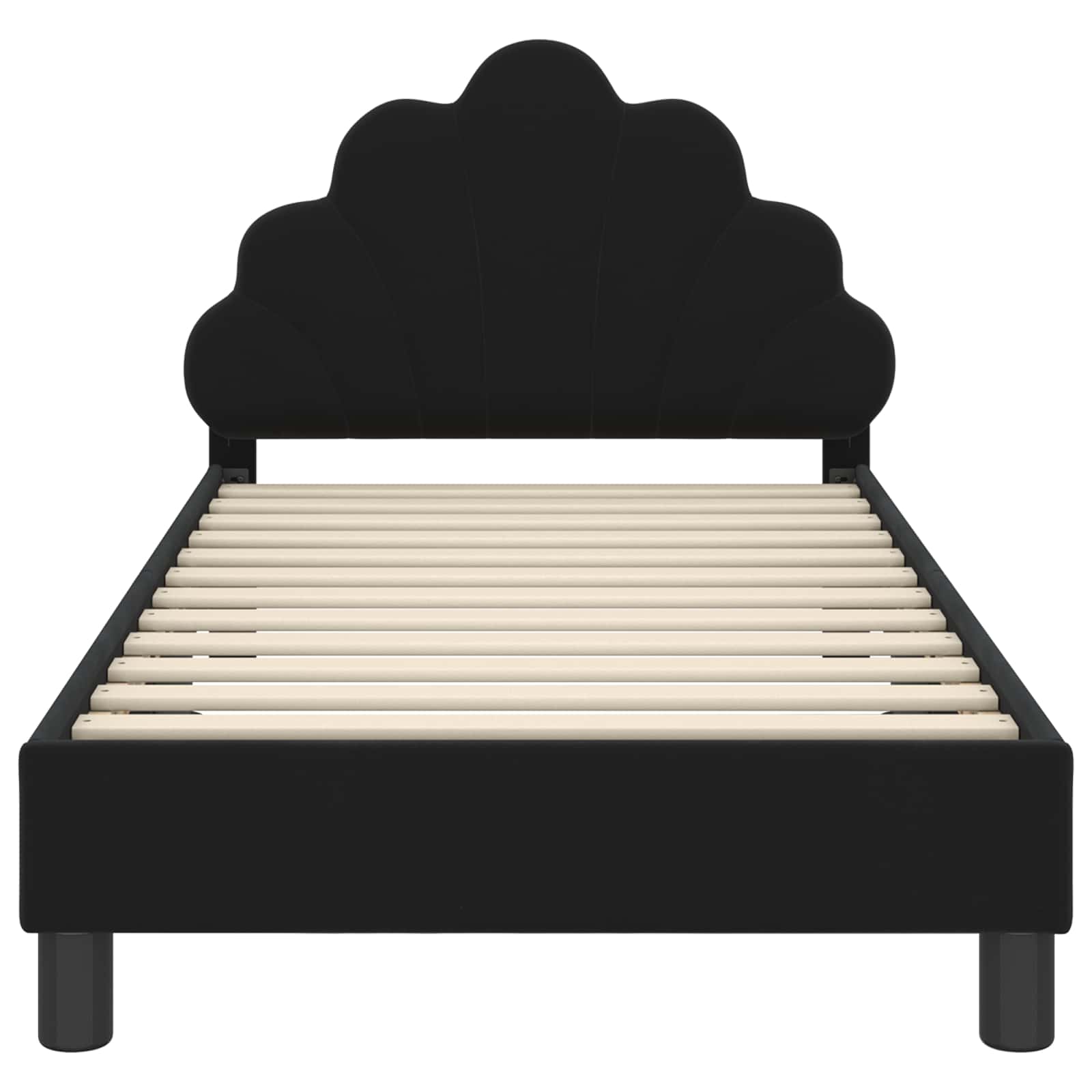 Bedframe voor kinderen met hoofdbord Zwart 80 x 160 cm Fluweel