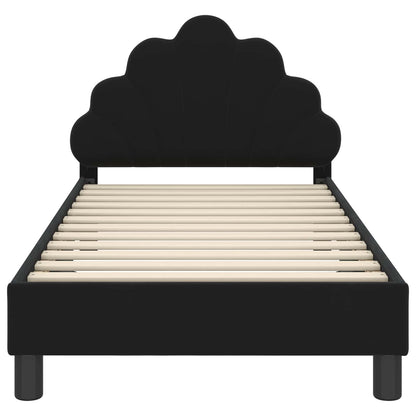 Bedframe voor kinderen met hoofdbord Zwart 80 x 160 cm Fluweel