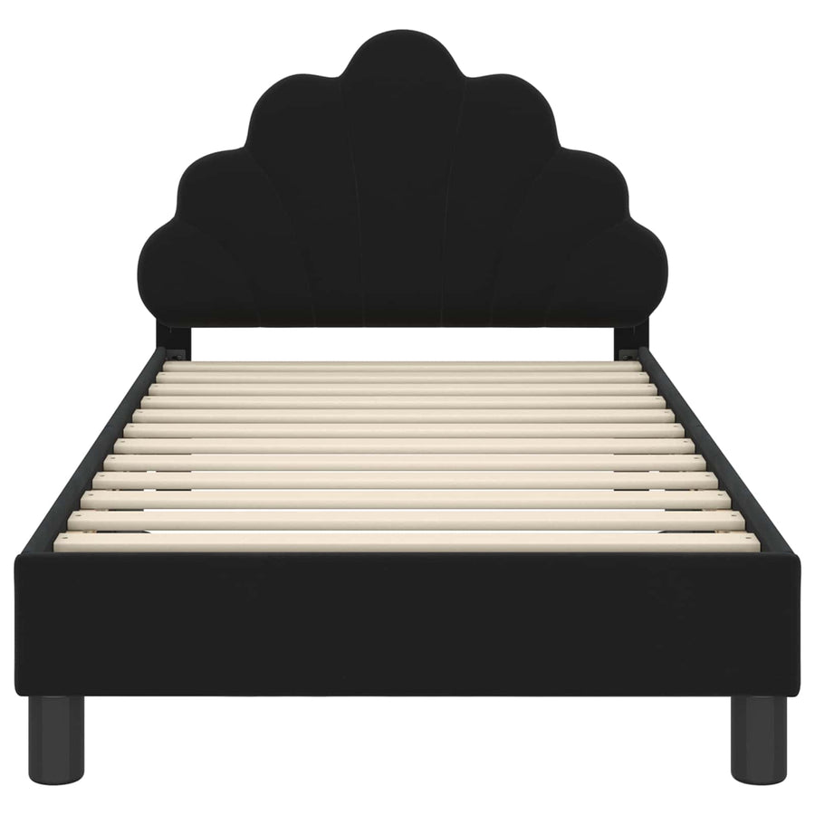 Bedframe voor kinderen met hoofdbord Zwart 80 x 160 cm Fluweel