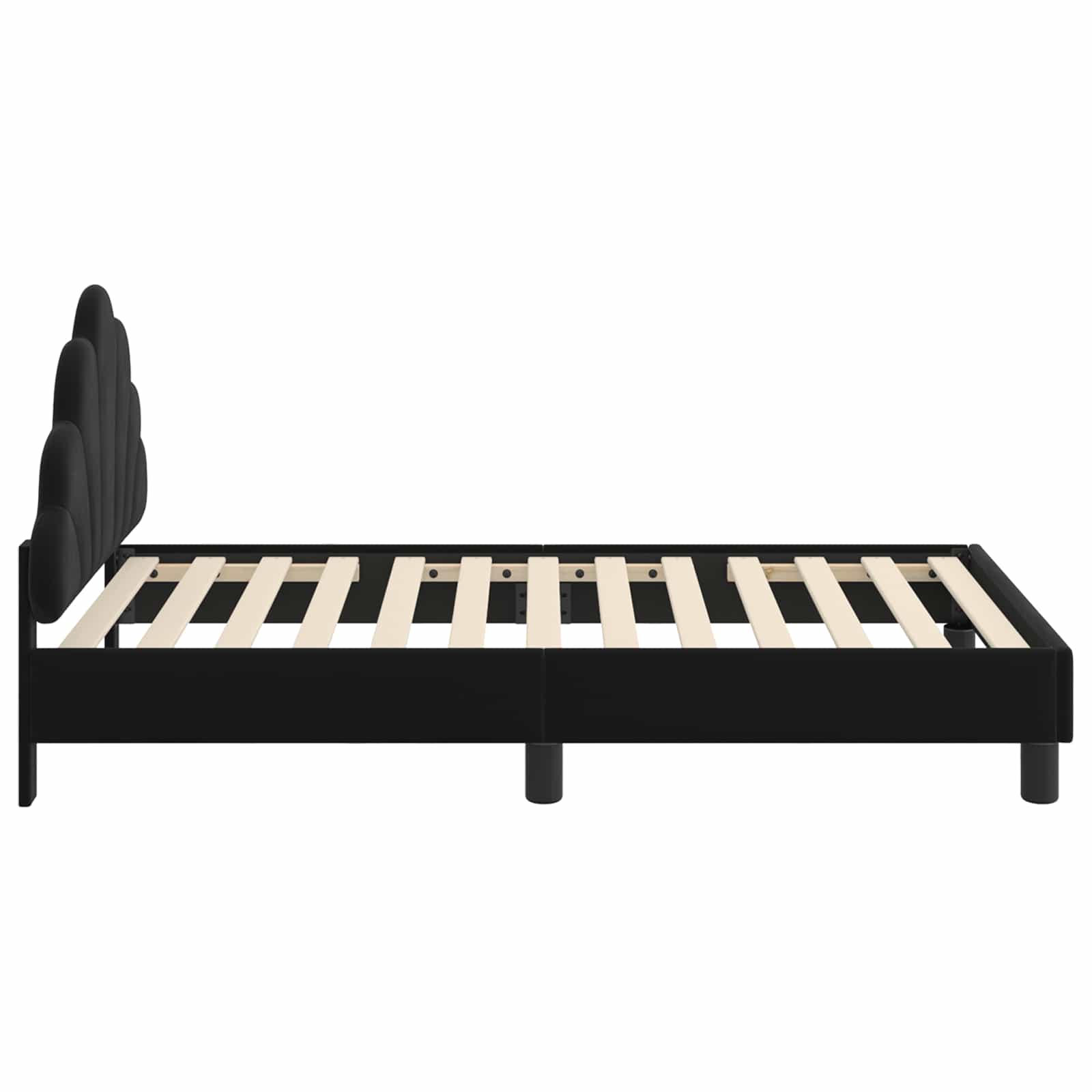 Bedframe voor kinderen met hoofdbord Zwart 80 x 160 cm Fluweel