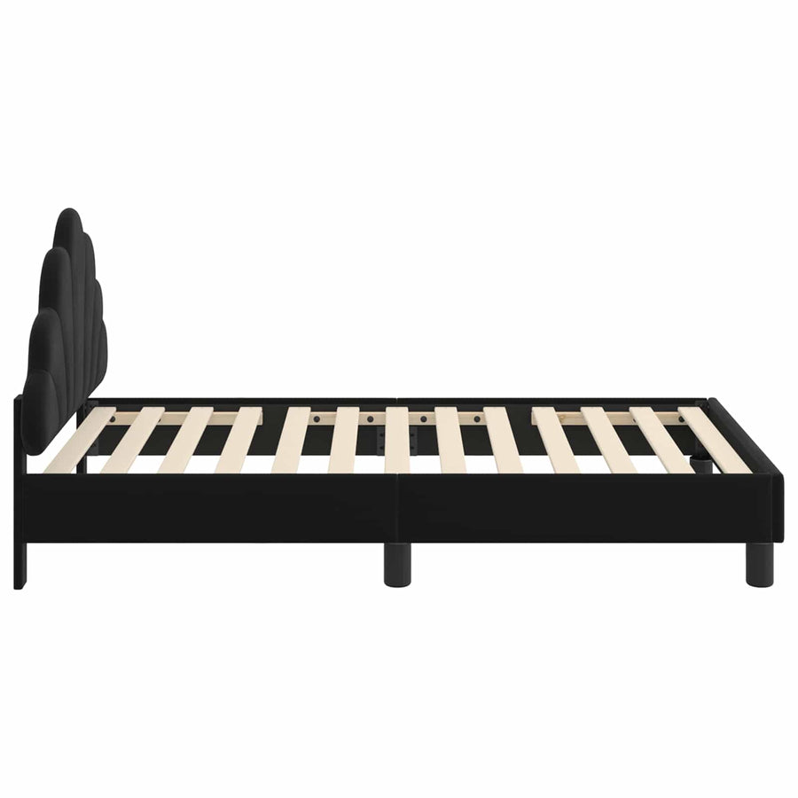 Bedframe voor kinderen met hoofdbord Zwart 80 x 160 cm Fluweel