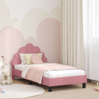 Kinderbedframe 80x160 cm roze fluweel