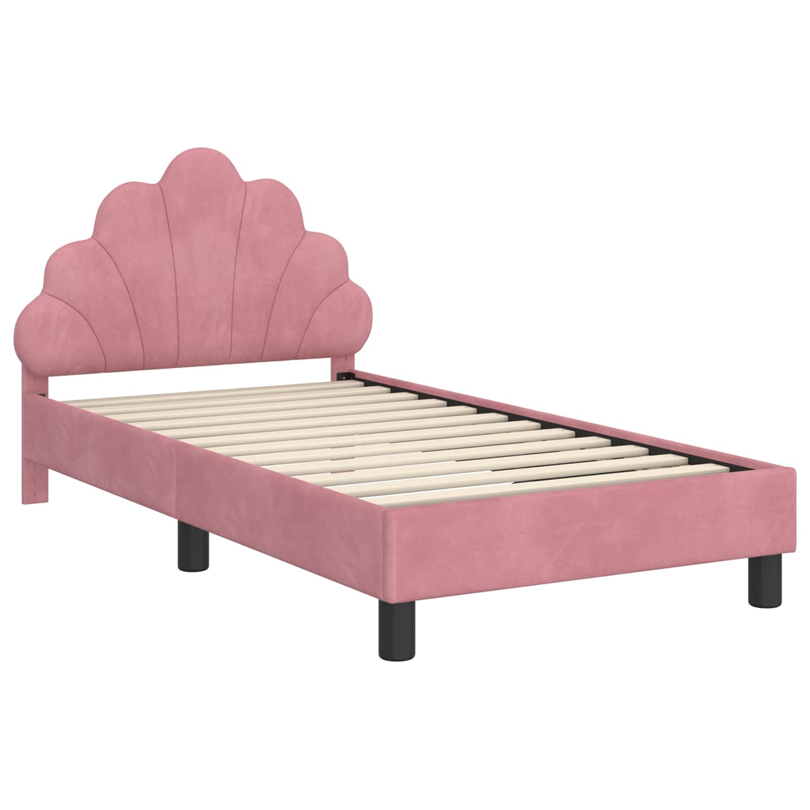 Bedframe voor kinderen met hoofdbord Roze 80 x 160 cm Fluweel