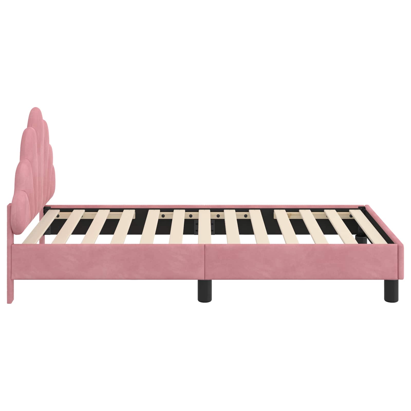 Bedframe voor kinderen met hoofdbord Roze 80 x 160 cm Fluweel