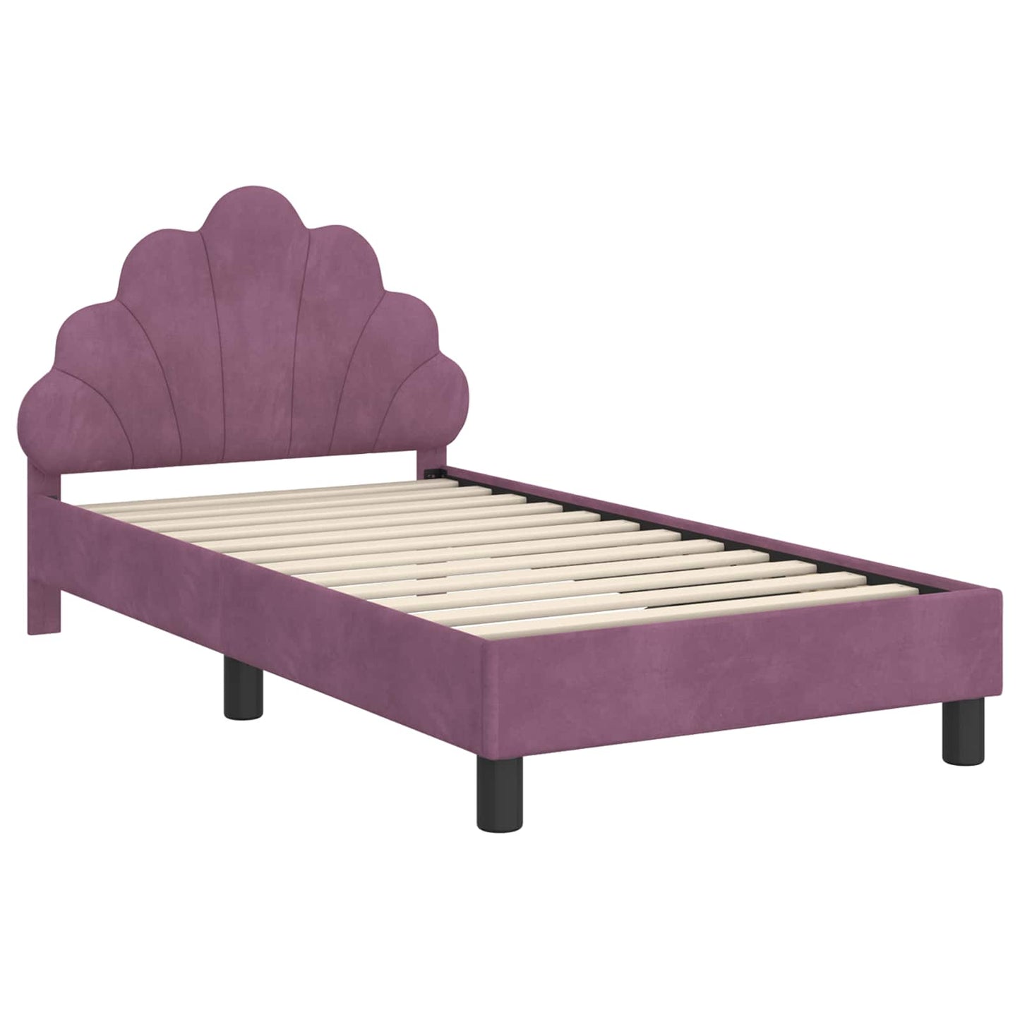 Bedframe voor kinderen met hoofdbord Paars 80 x 160 cm Fluweel