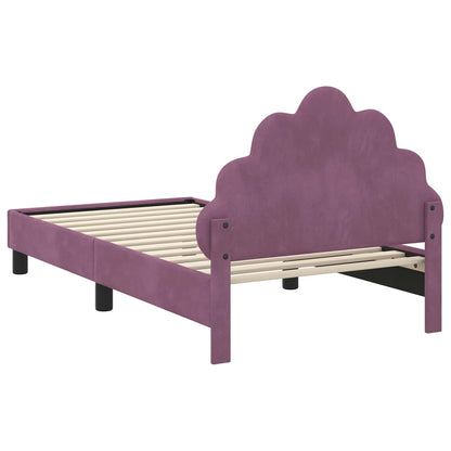 Bedframe voor kinderen met hoofdbord Paars 80 x 160 cm Fluweel