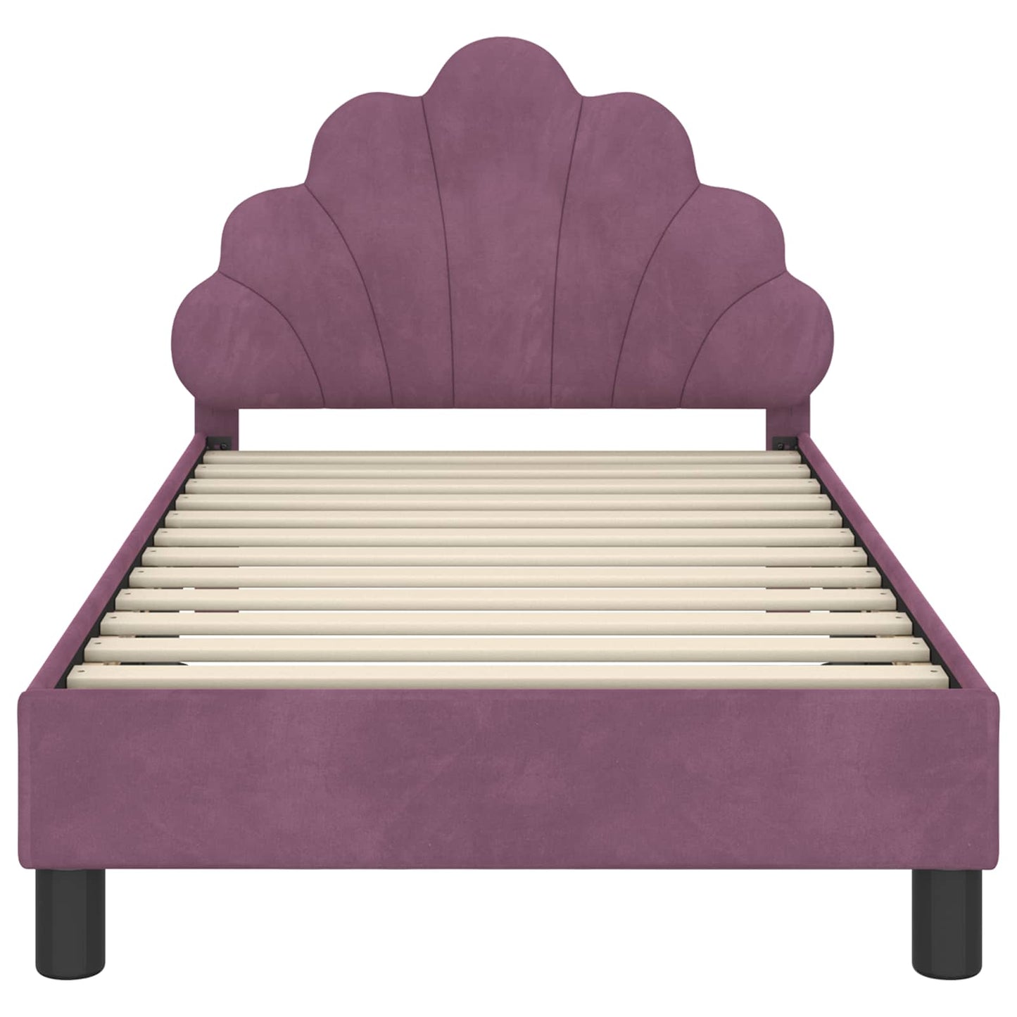 Bedframe voor kinderen met hoofdbord Paars 80 x 160 cm Fluweel