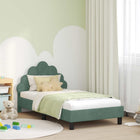Kids Bed Frame with Headboard Sea Green 80 x 160 cm