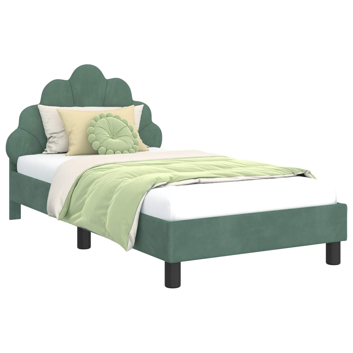 Bedframe voor kinderen met hoofdbord Zeegroen 80 x 160 cm