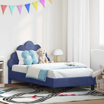Bedframe voor kinderen met hoofdbord Politieblauw 80 x 160 cm