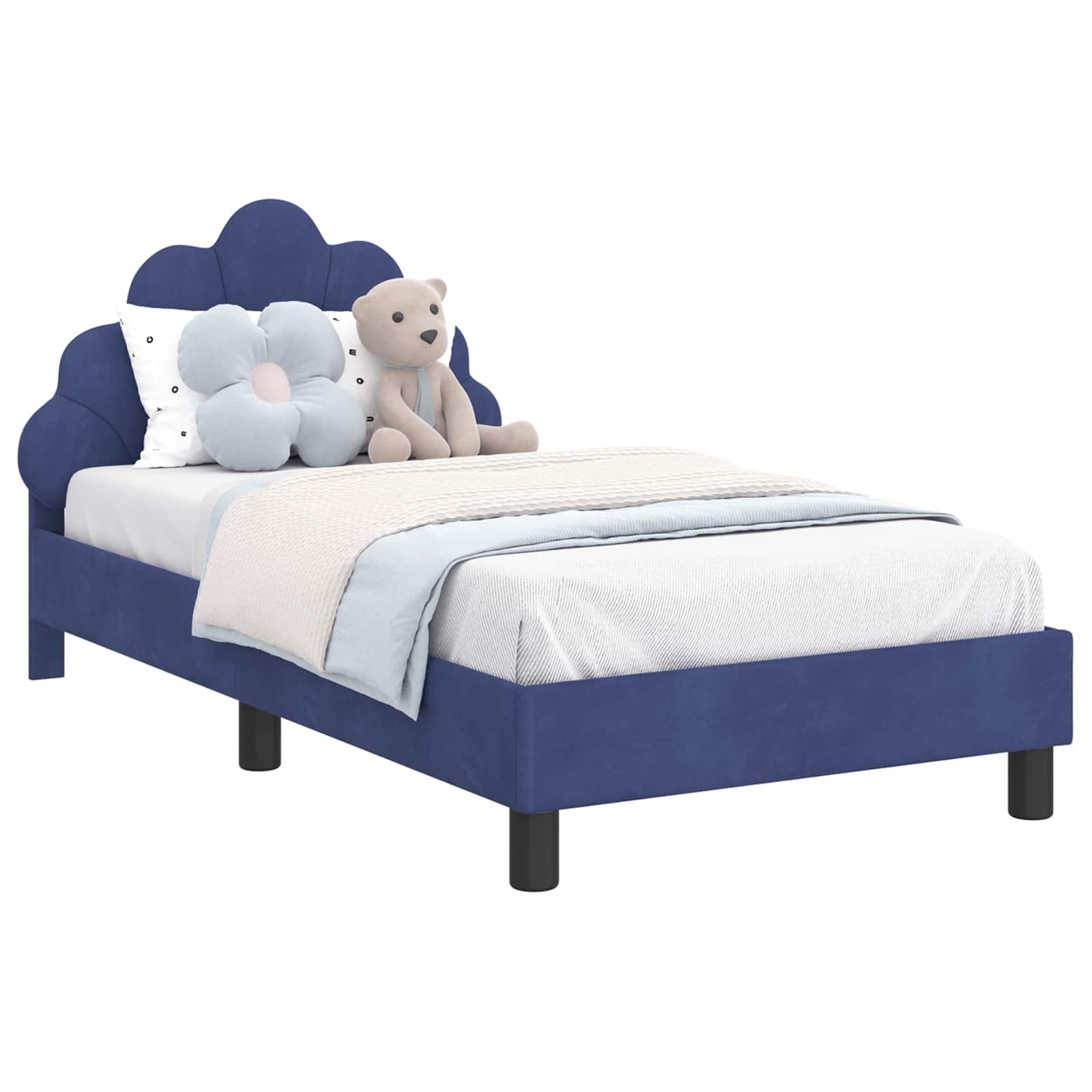 Bedframe voor kinderen met hoofdbord Politieblauw 80 x 160 cm