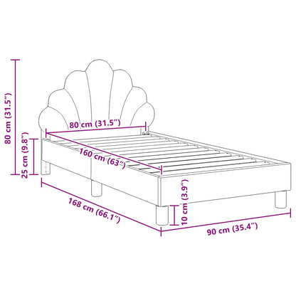 Bedframe voor kinderen met hoofdbord Politieblauw 80 x 160 cm