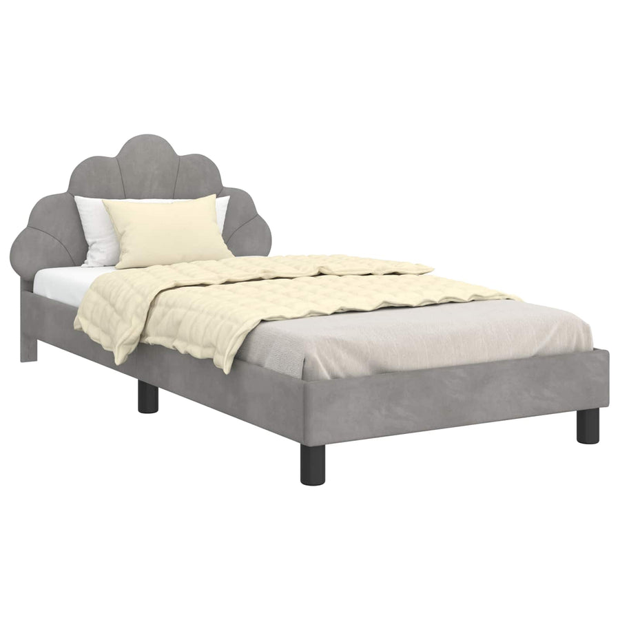 Bedframe voor kinderen met hoofdbord Lichtgrijs 80 x 200 cm