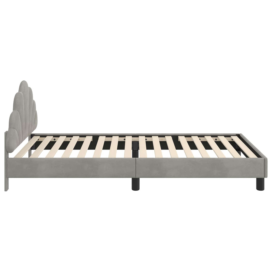 Bedframe voor kinderen met hoofdbord Lichtgrijs 80 x 200 cm