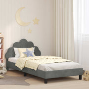 Kinderbedframe 80x200 cm donkergrijs fluweel