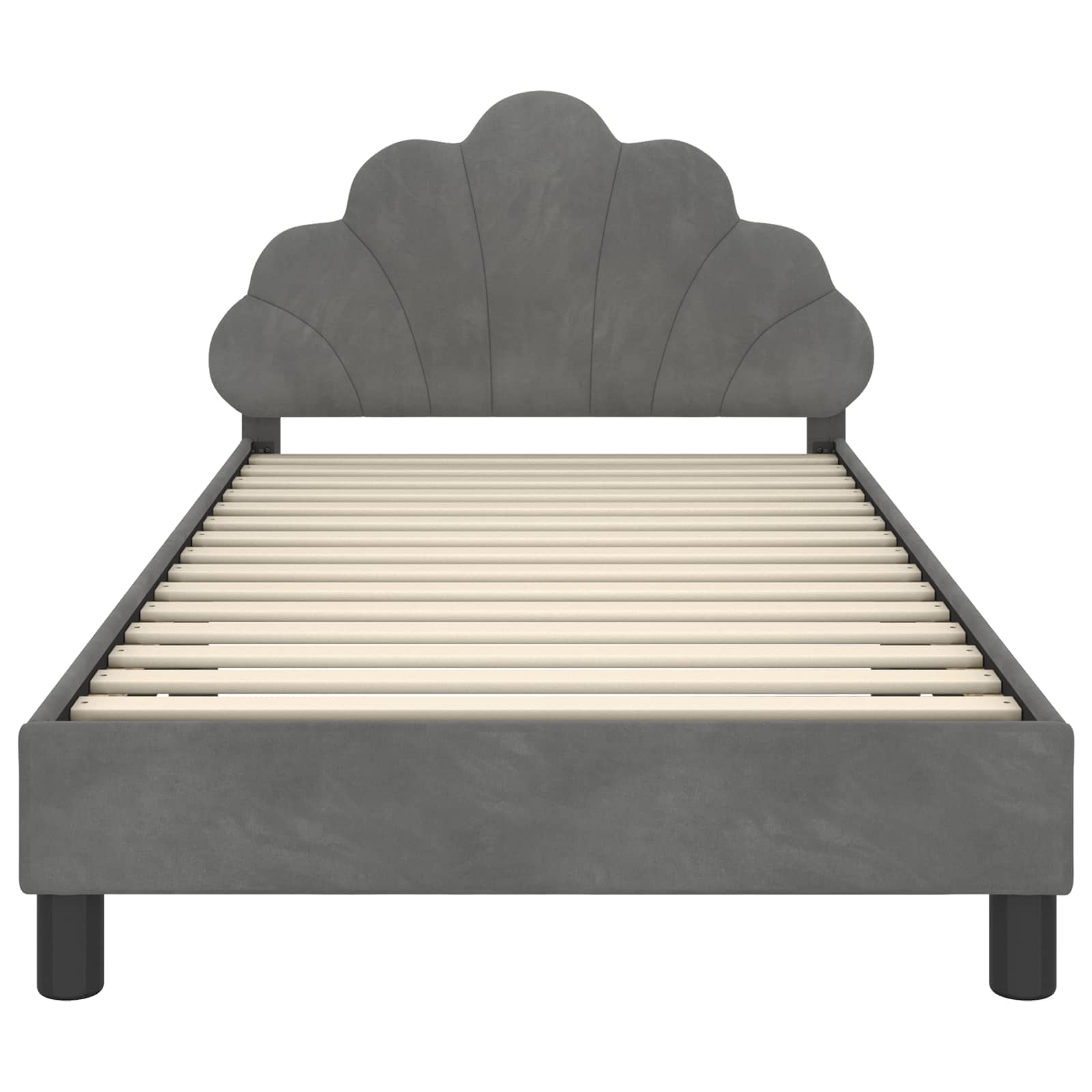 Bedframe voor kinderen met hoofdbord Donkergrijs 80 x 200 cm