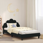 Kids' Bed Frame with Headboard Black 80 x 200 cm Velvet