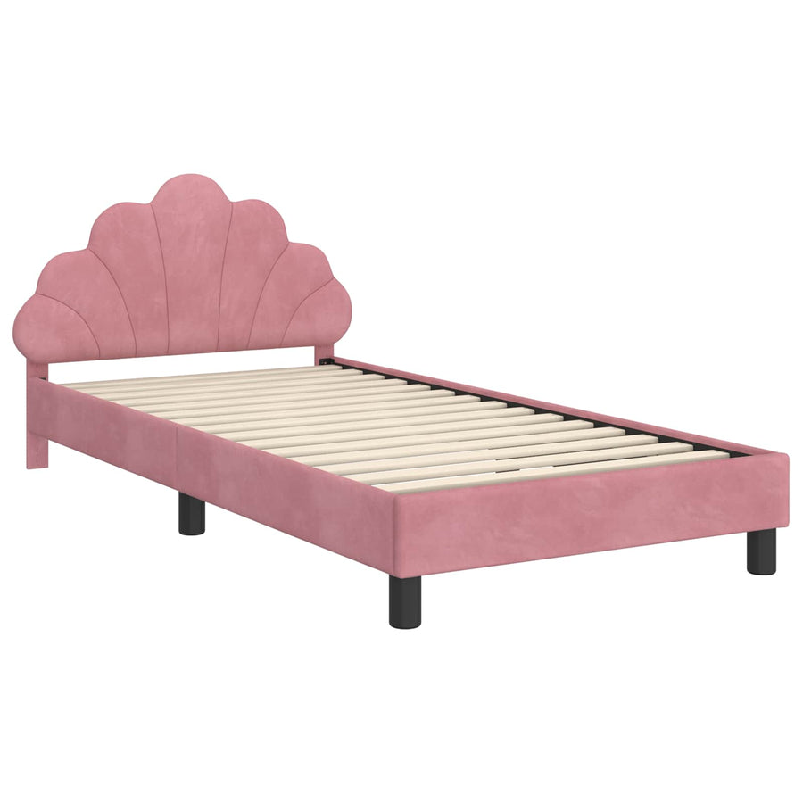 Bedframe voor kinderen met hoofdbord Roze 80 x 200 cm Fluweel