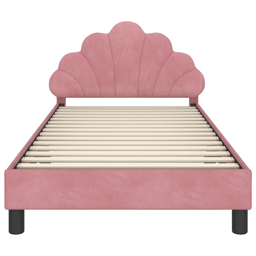 Bedframe voor kinderen met hoofdbord Roze 80 x 200 cm Fluweel