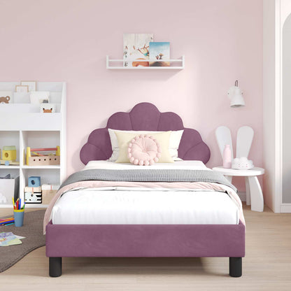Bedframe voor kinderen met hoofdbord Paars 80 x 200 cm Fluweel